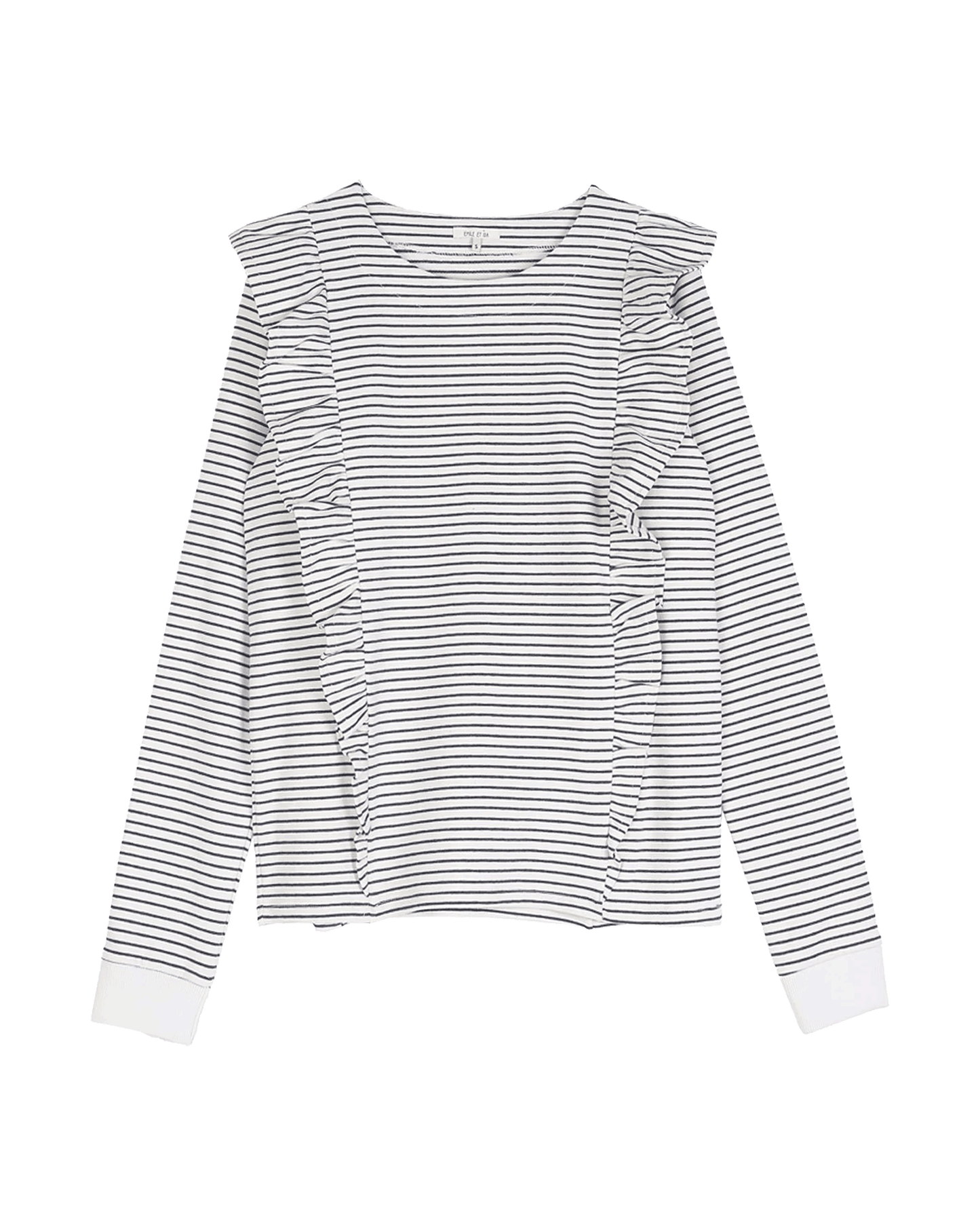 Organic cotton sweatshirt with navy stripes