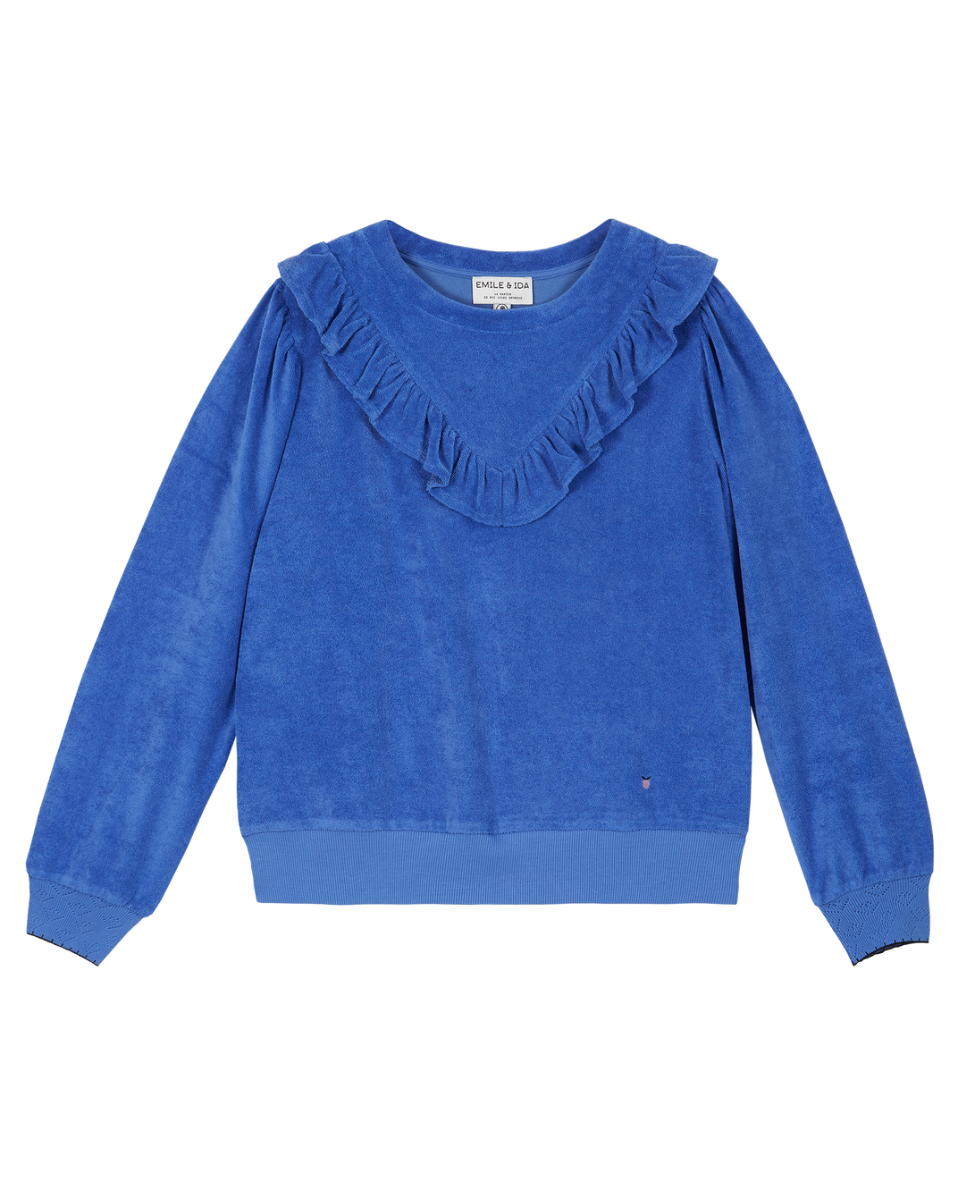 Celestial ruffled terry sweatshirt
