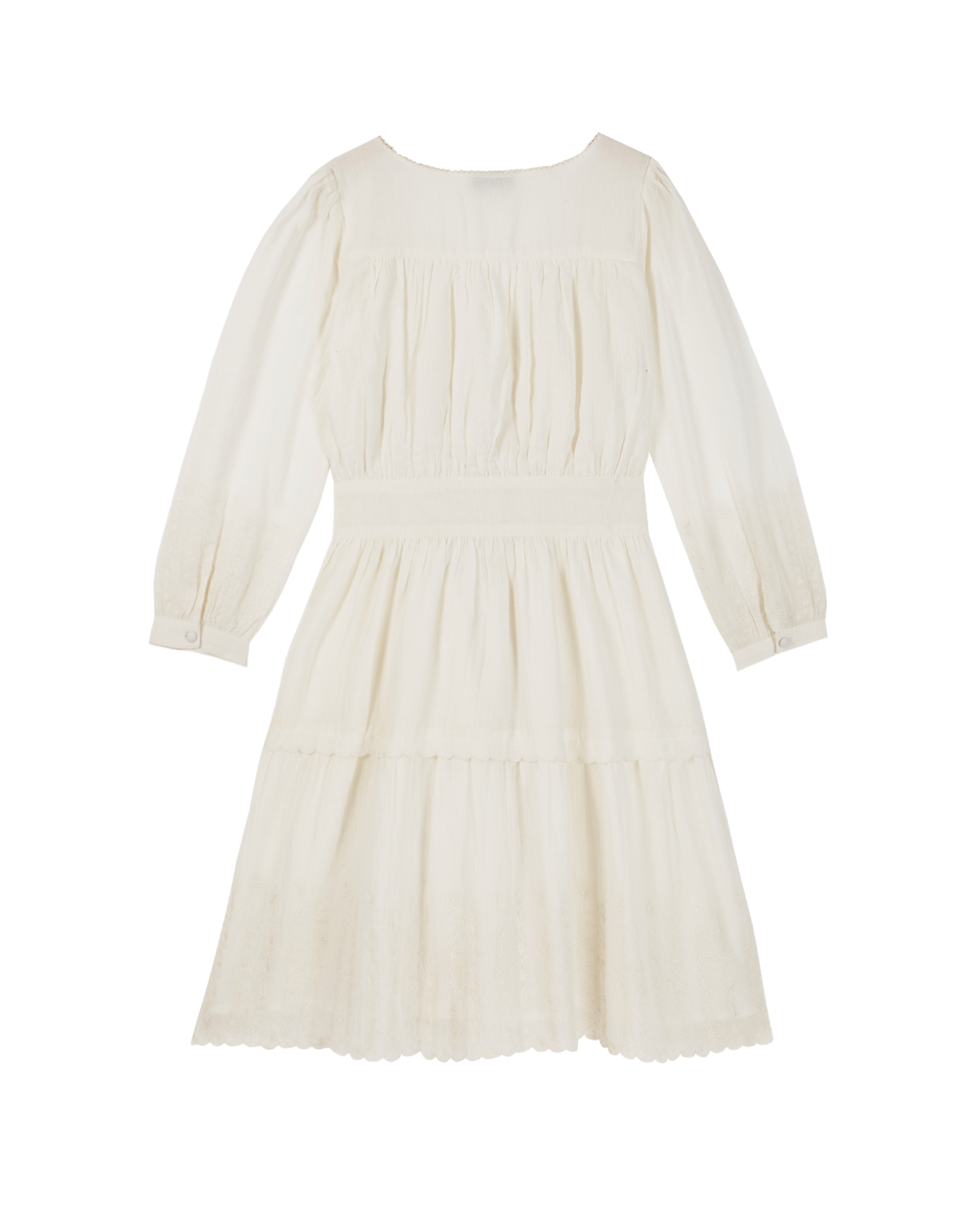 Vintage ecru cotton wrap dress