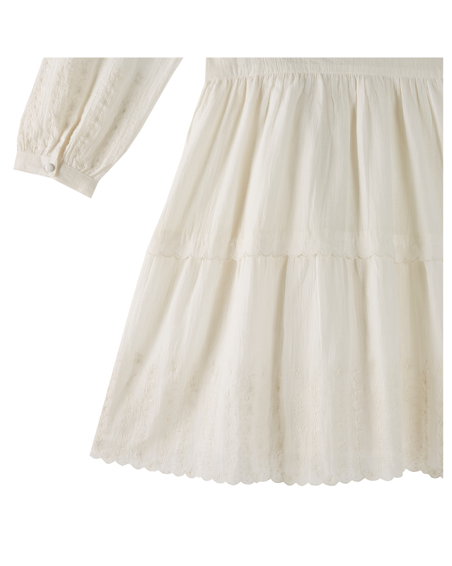 Vintage ecru cotton wrap dress