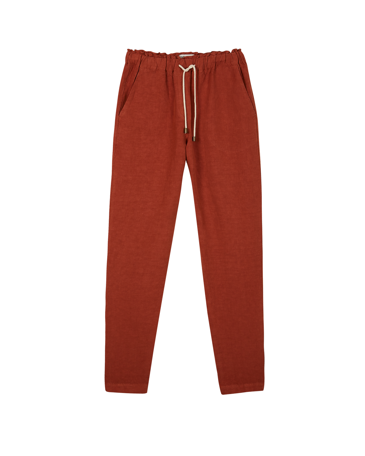 Pantalon coupe relaxed en lin et viscose cayenne