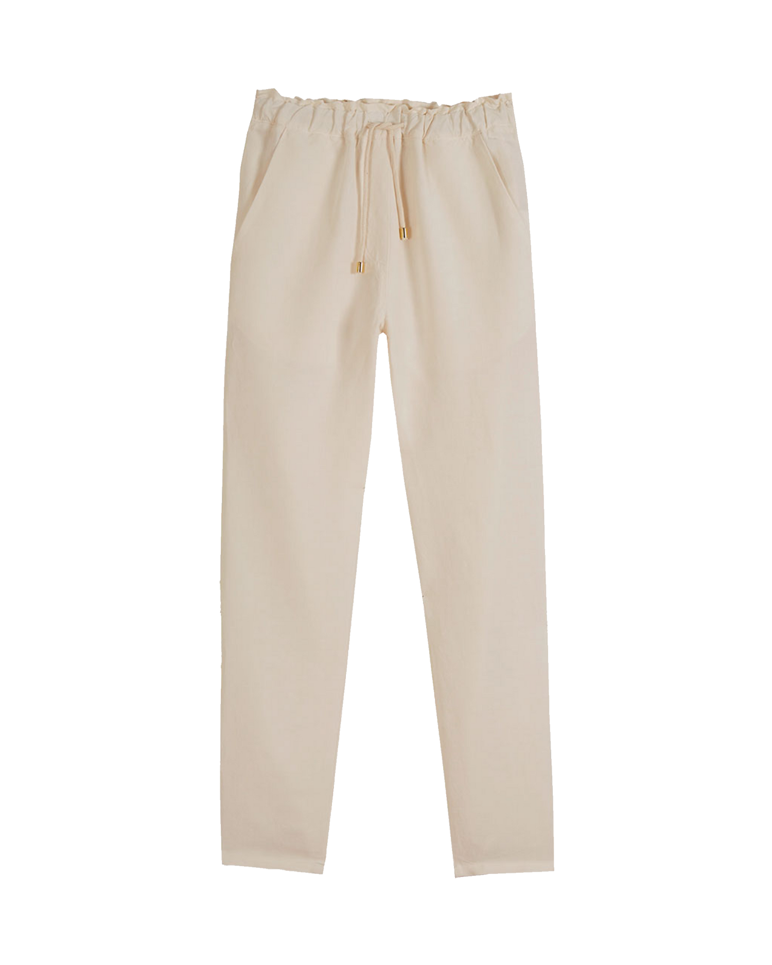 Pantalon coupe relaxed en lin et viscose ecru Emile et Ida