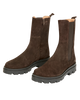 Boots femme cuir velours cacao