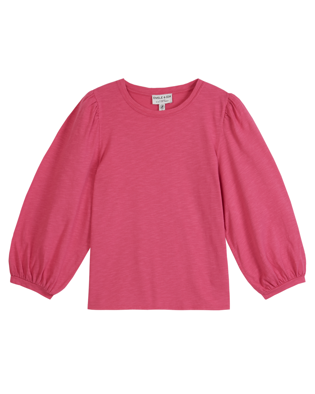 T-shirt manches ballons coton bio fushia