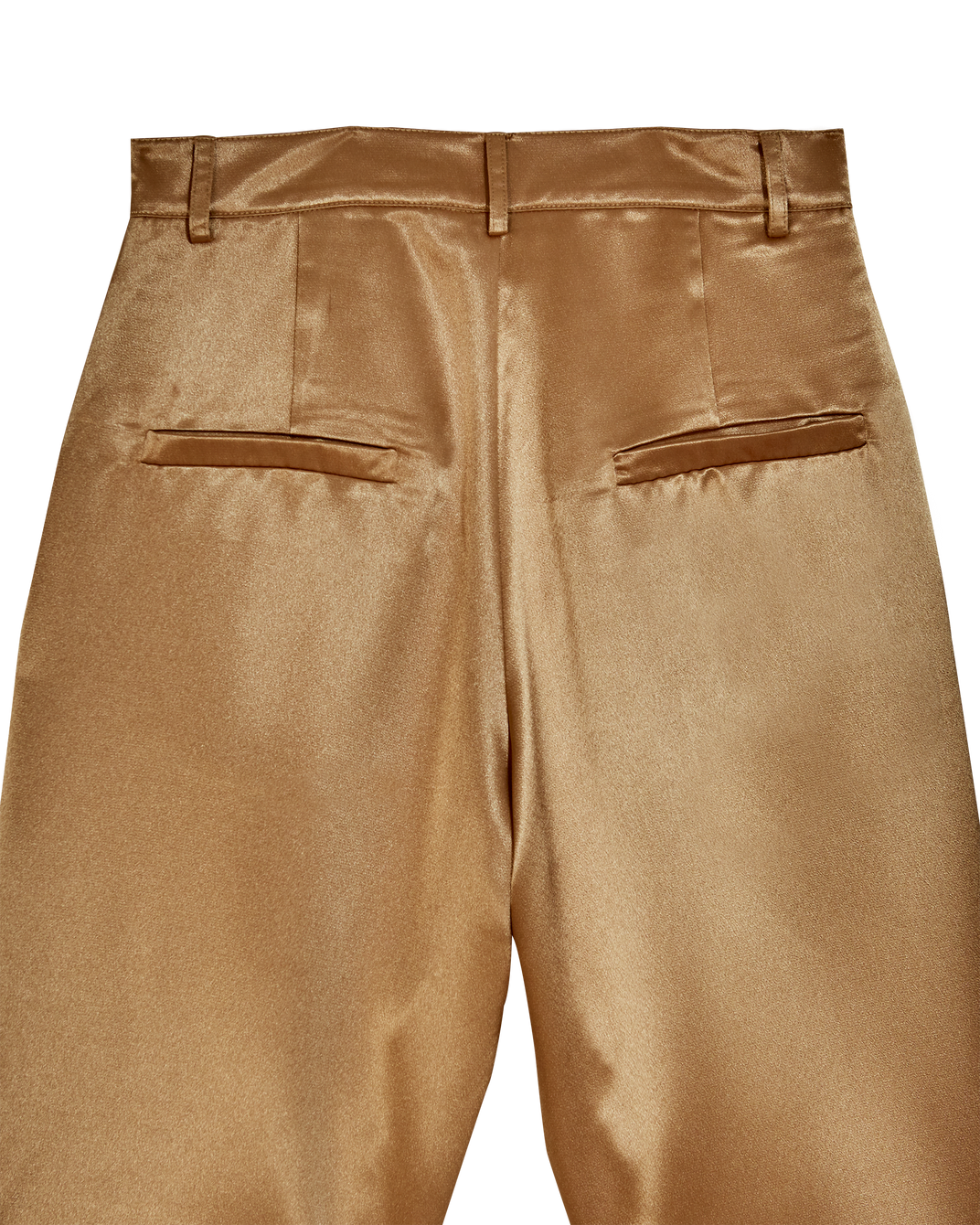 Pantalon taille haute satiné doré