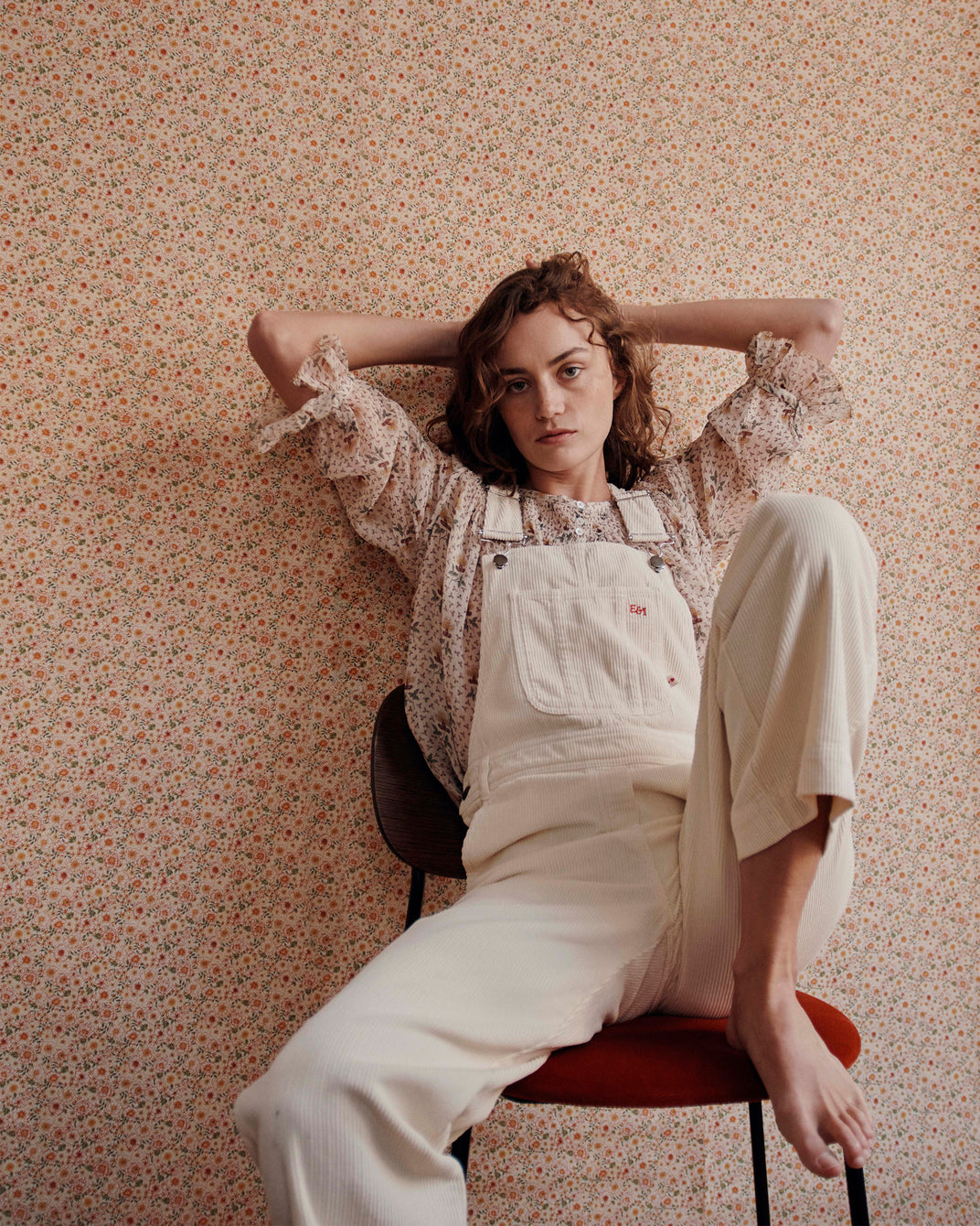 Salopette boyfriend velours écru