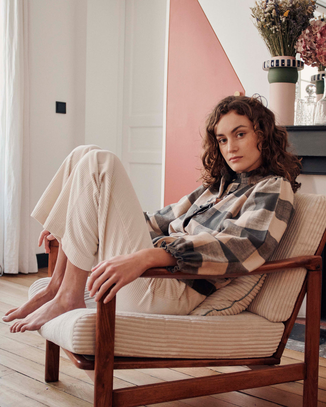 Blouse carreaux bitume