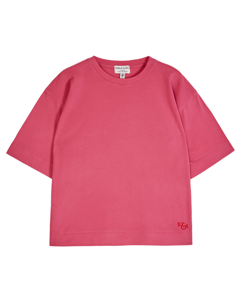 T-shirt oversize en coton bio rose fushia