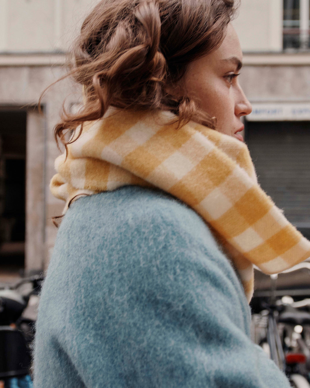 Écharpe vichy jaune