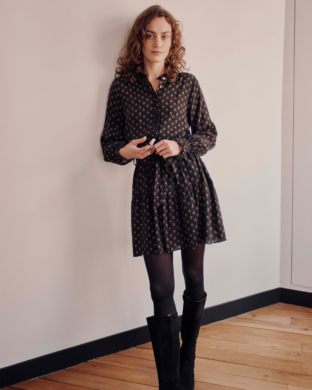 Robe bleu marine et raisin