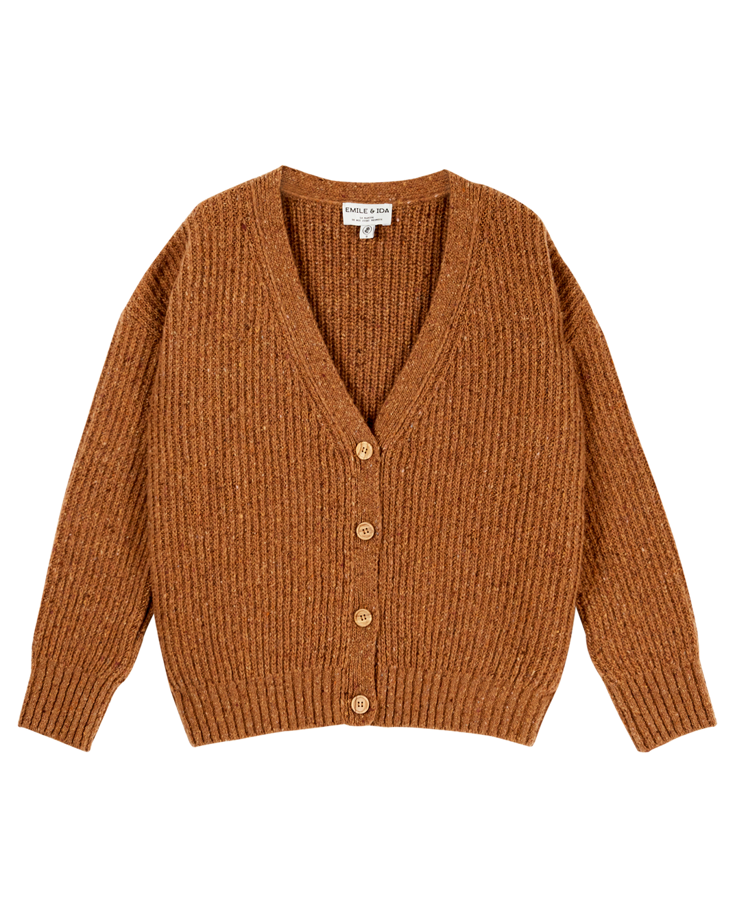 Cardigan femme laine recyclée caramel