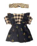 Tenue poupée robe groseille bitume