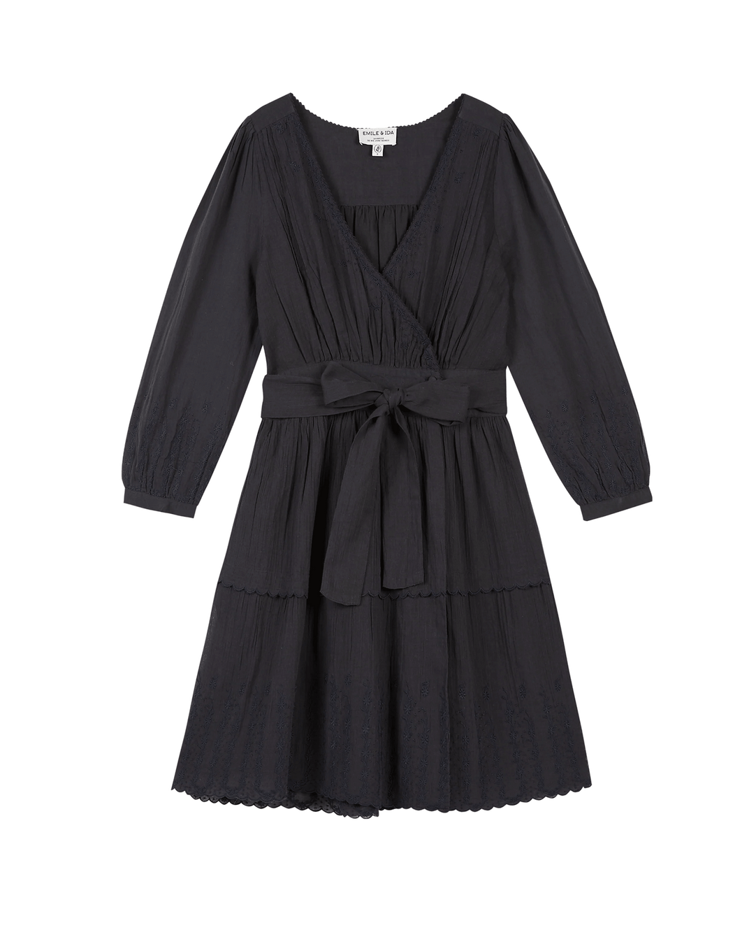Robe portefeuille vintage coton bitume