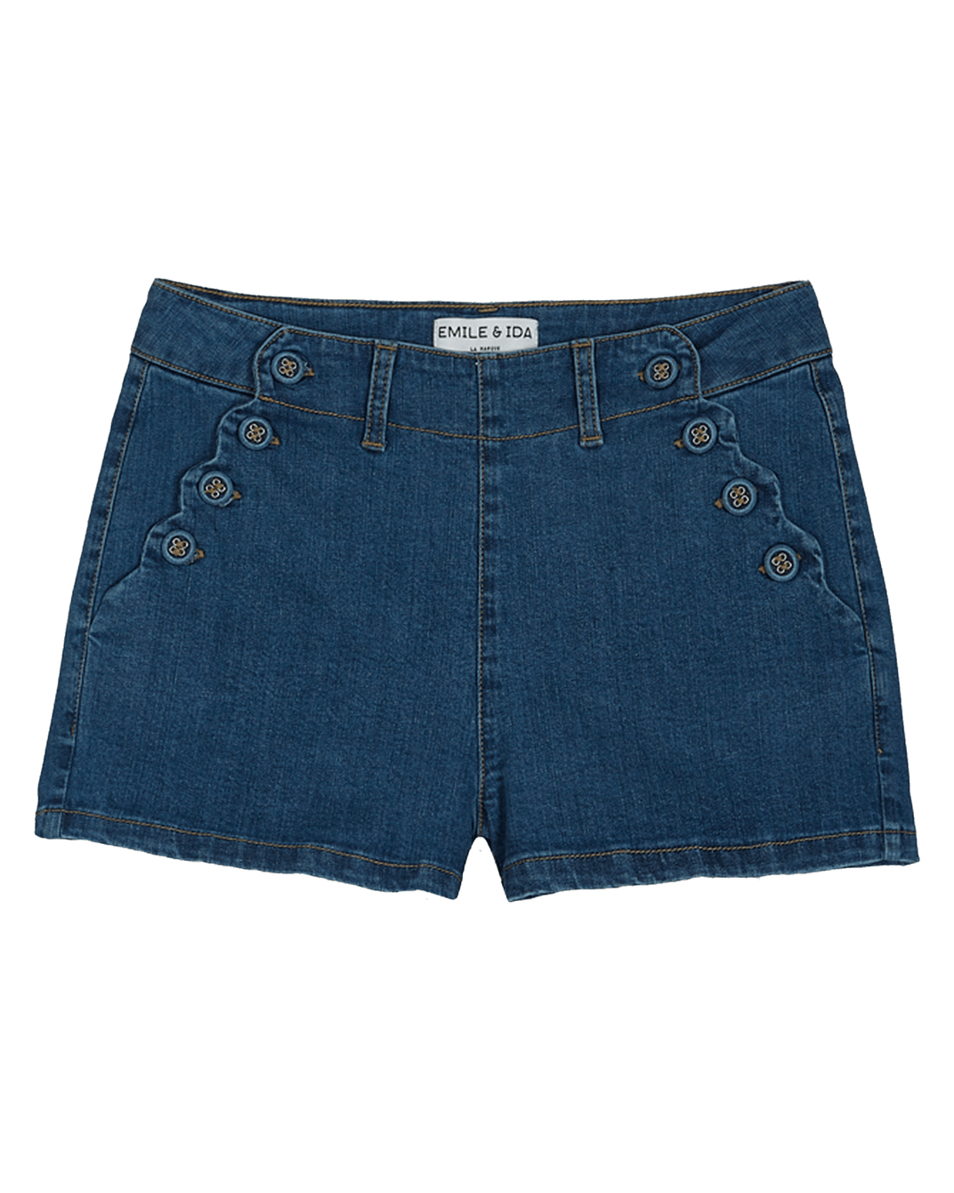 Short à pont denim coton bio medium bleach