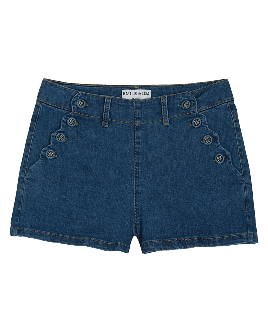 Short à pont - denim coton bio medium bleach