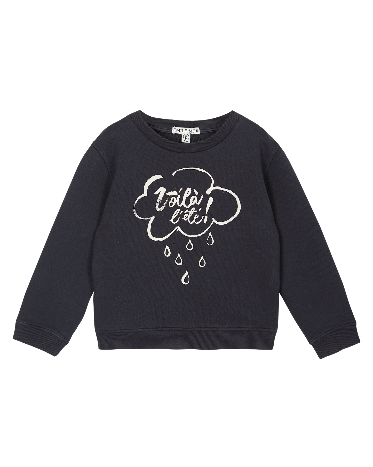 Organic cotton sweatshirt "Here comes summer" asphalt