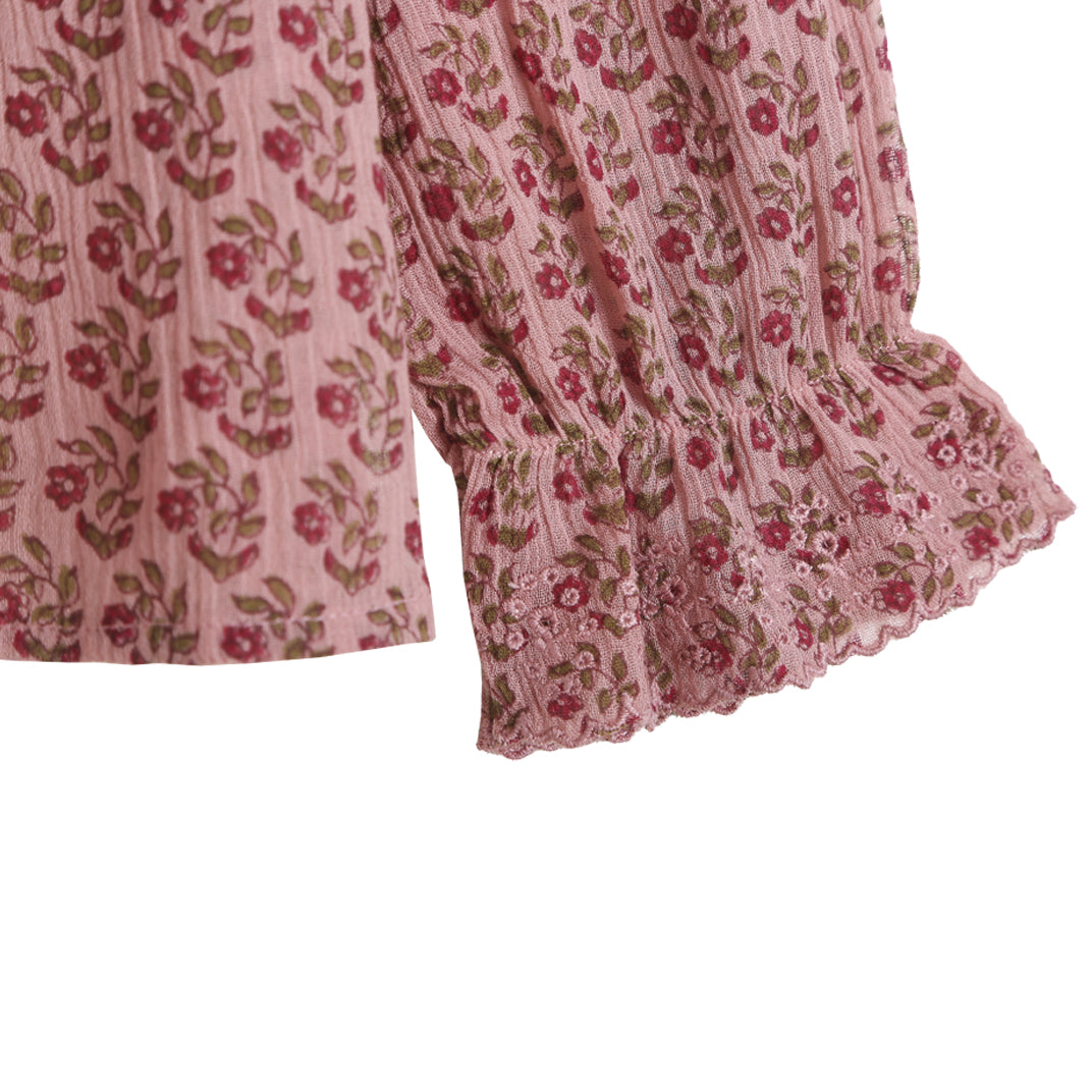 blouse bébé pâquerette rose