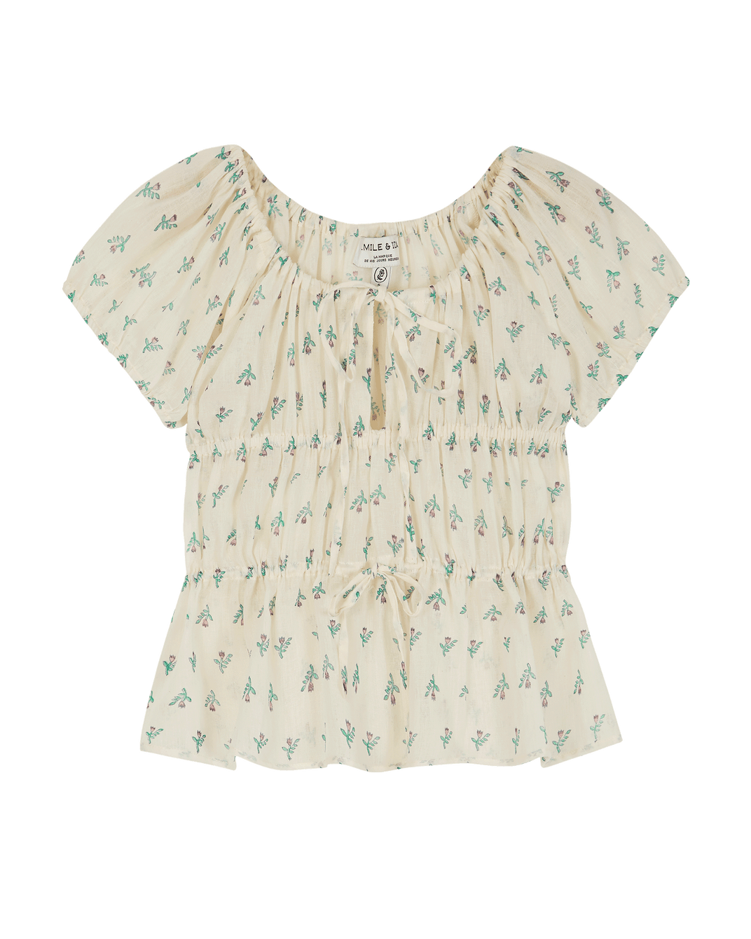 Top - coton écru jonquille violet