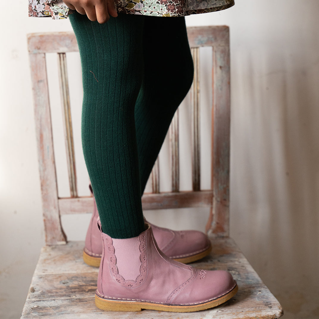 Purple leather boots