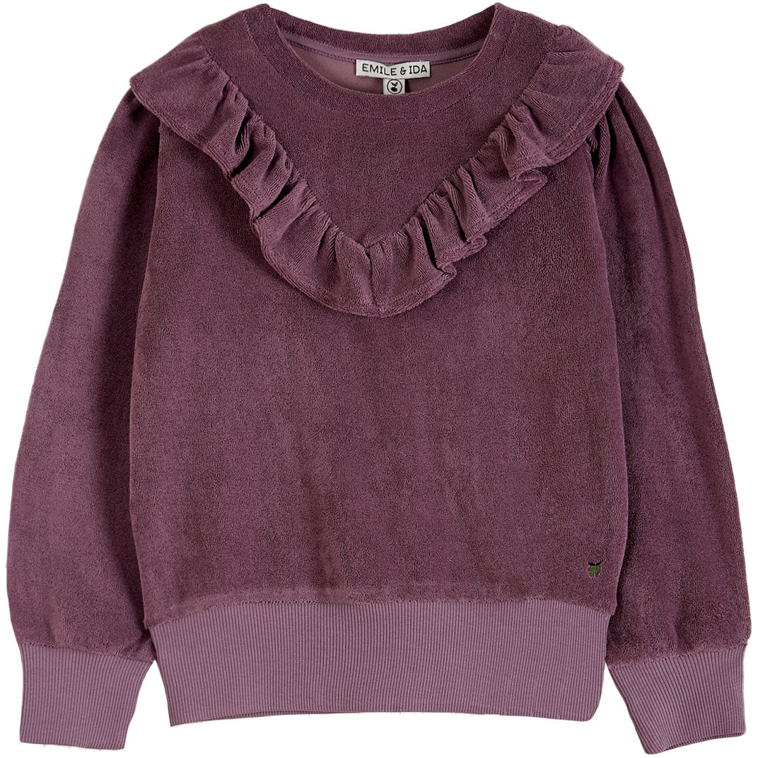 Sweatshirt éponge velours violet