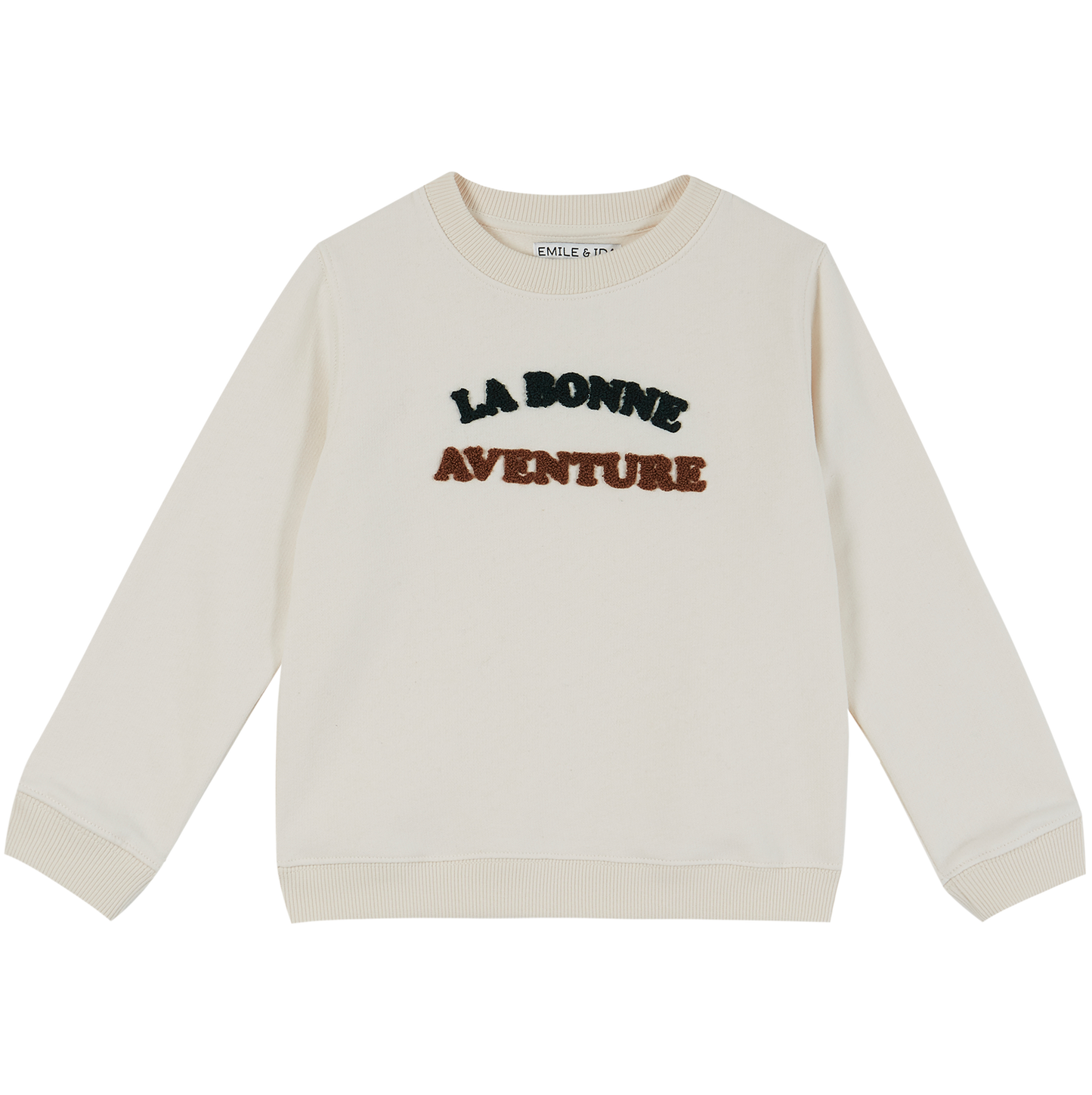 Sweatshirt coton molletonné porcelaine "la bonne aventure"