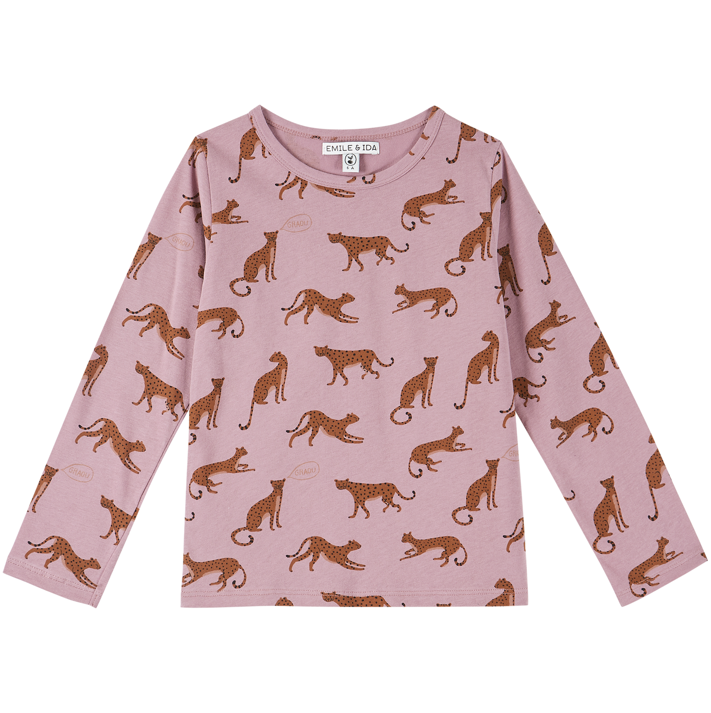 Tee-shirt jersey bio violet léopard