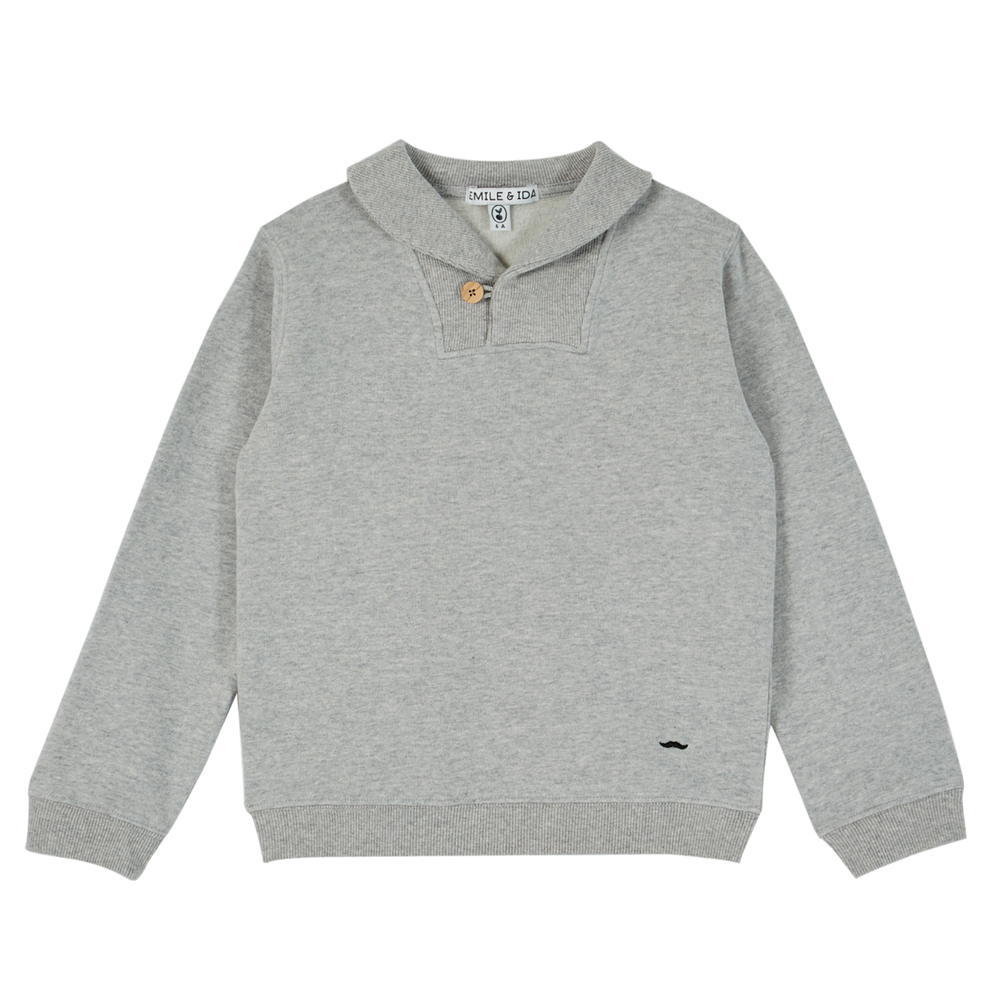 Sweatshirt jersey molletonné gris chiné