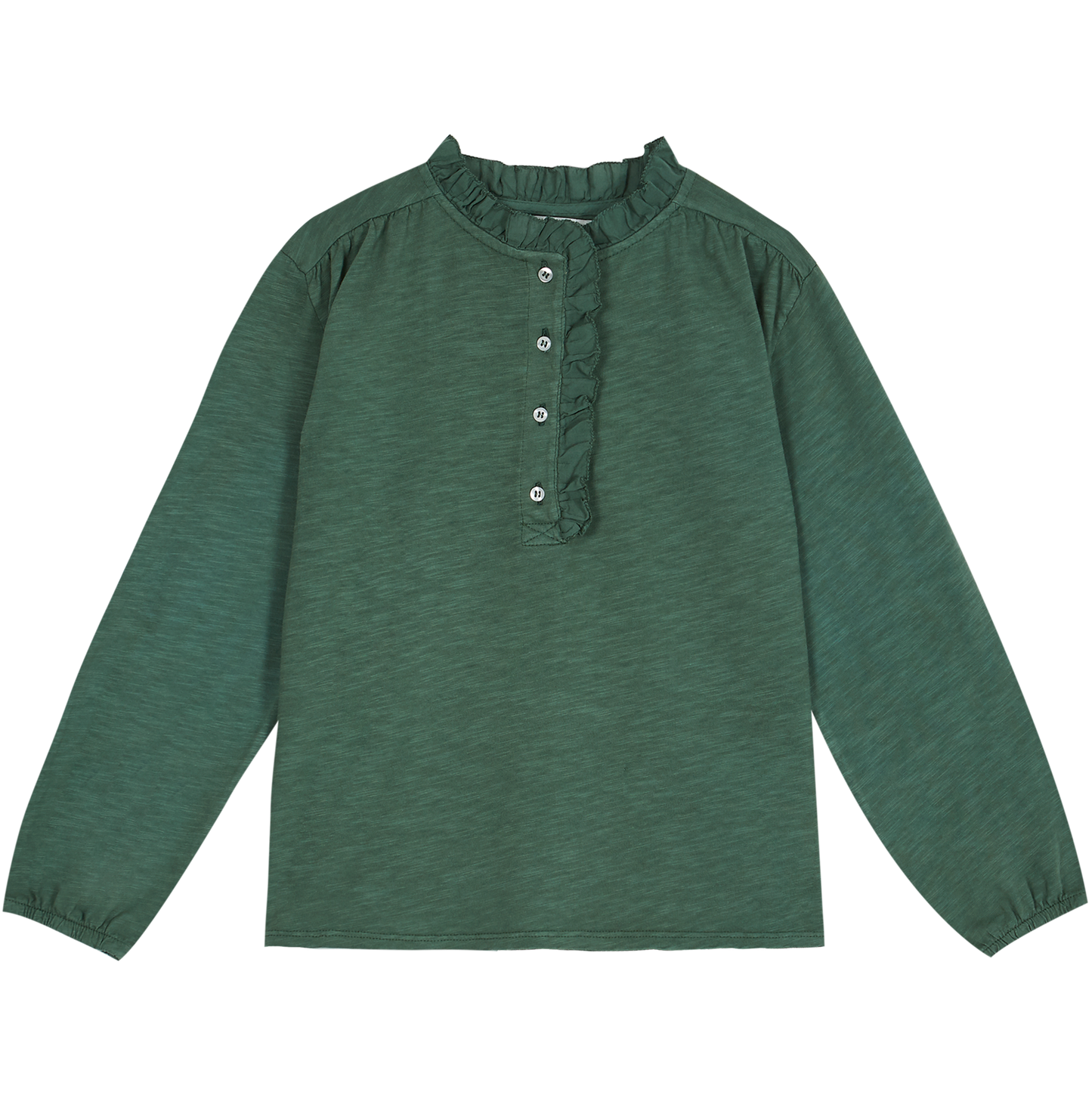 Tee-shirt jersey et voile de coton bio vert mousse