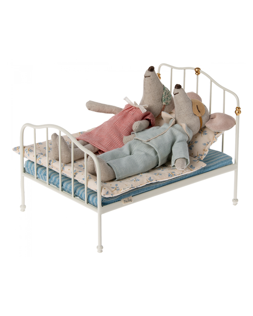Lit micro en métal bleu 15cm - Maileg