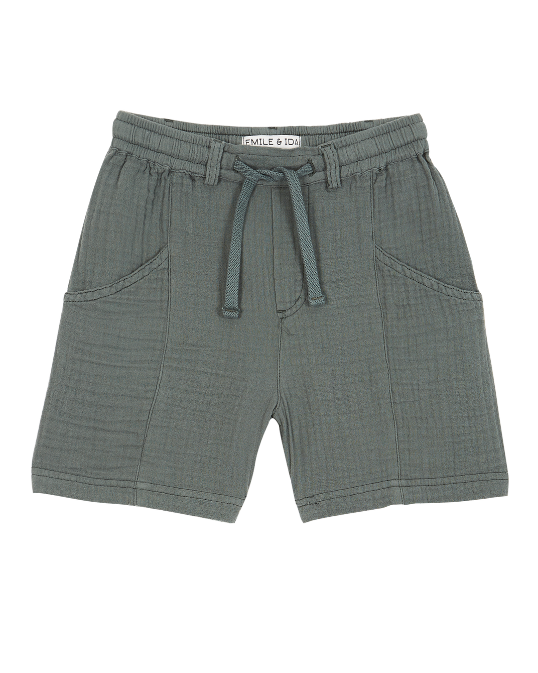 Spinach cotton gauze shorts