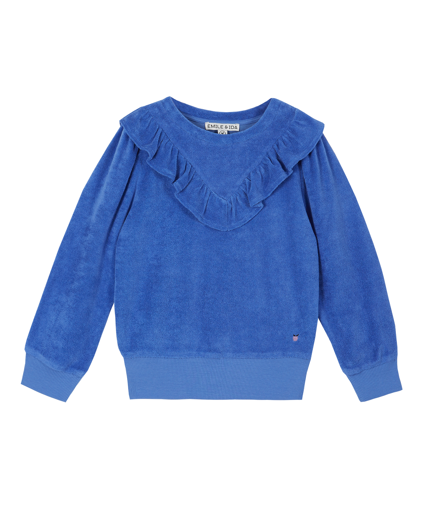 Celestial ruffled terry sweatshirt