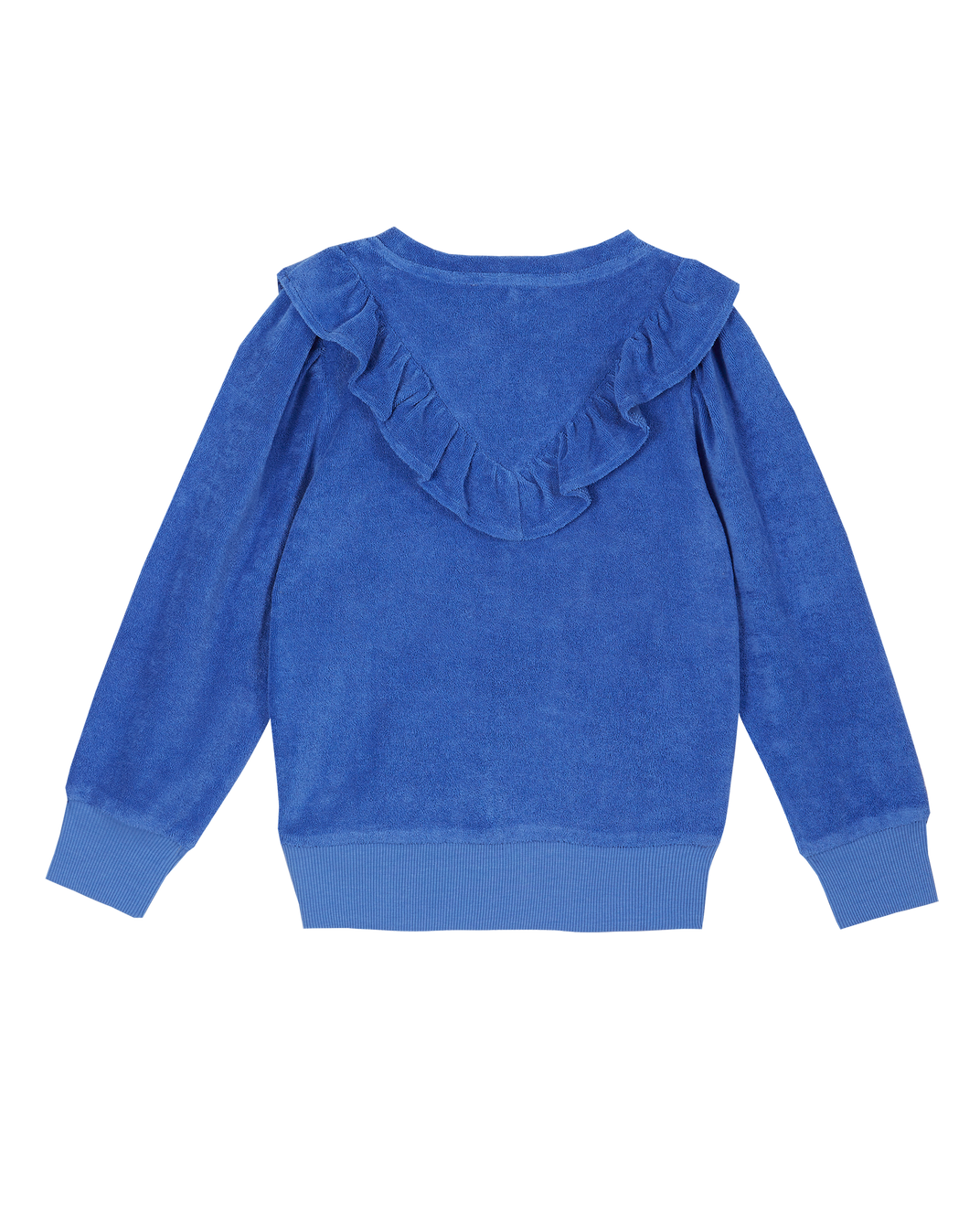 Sweatshirt éponge volanté céleste