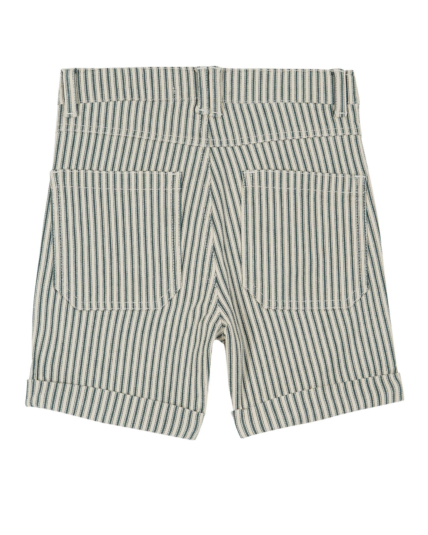 Green striped cotton shorts