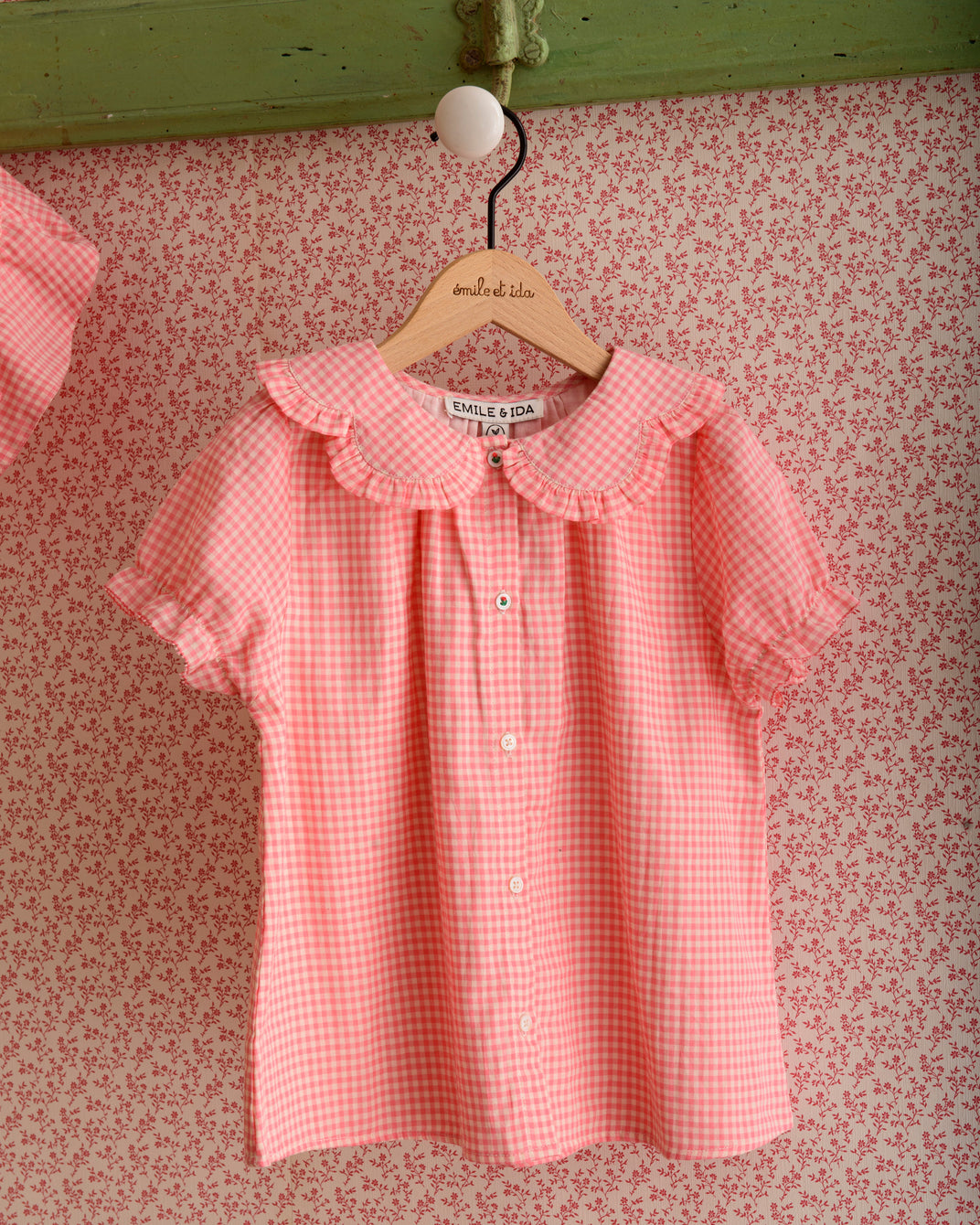 Blouse - coton vichy rose