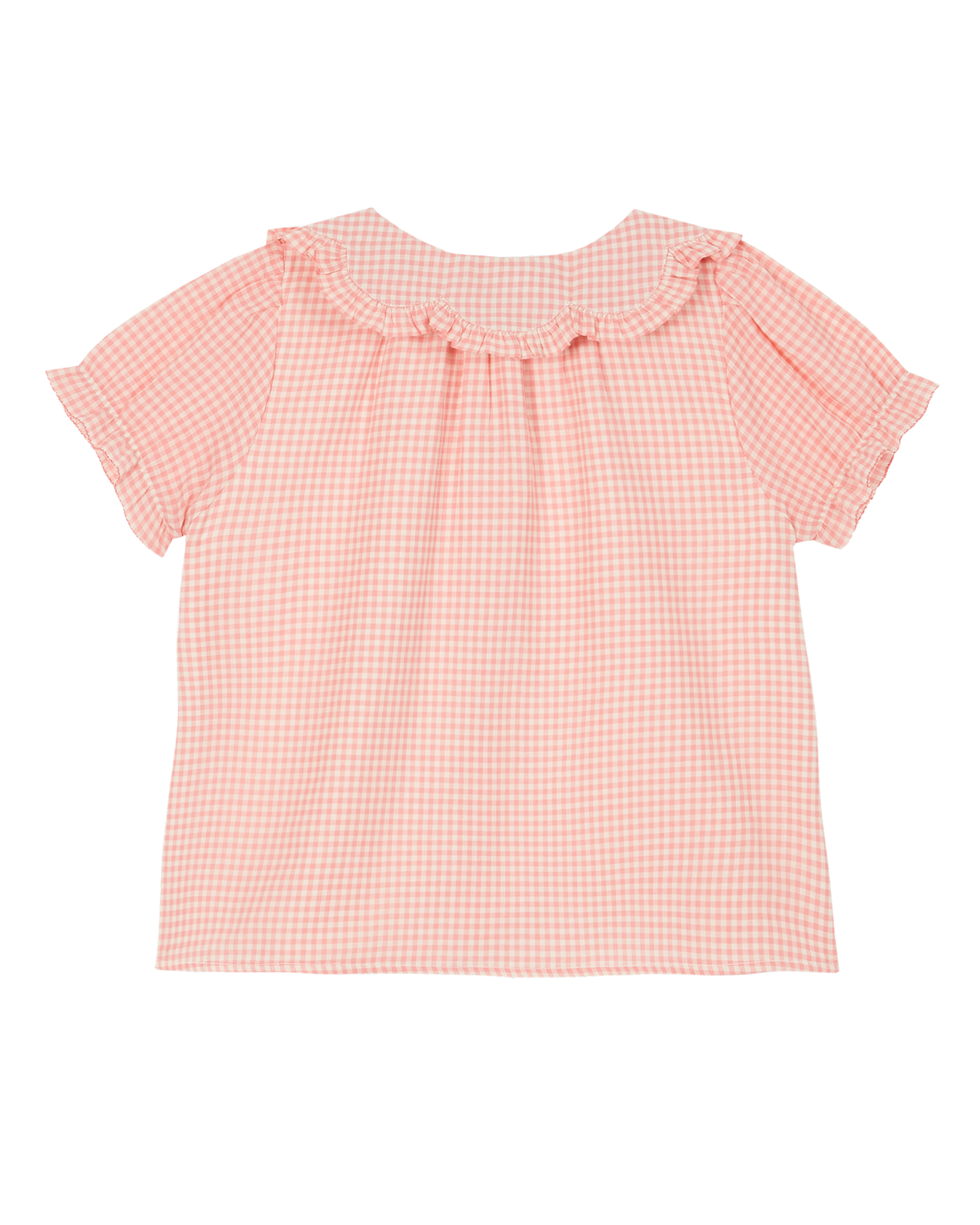 Pink gingham cotton blouse