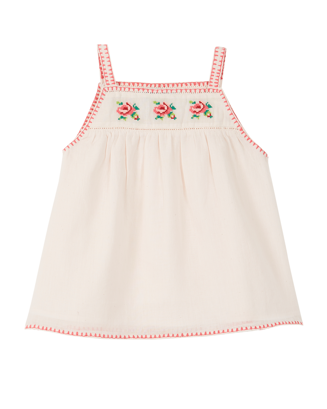 Robe - coton pétale brodé