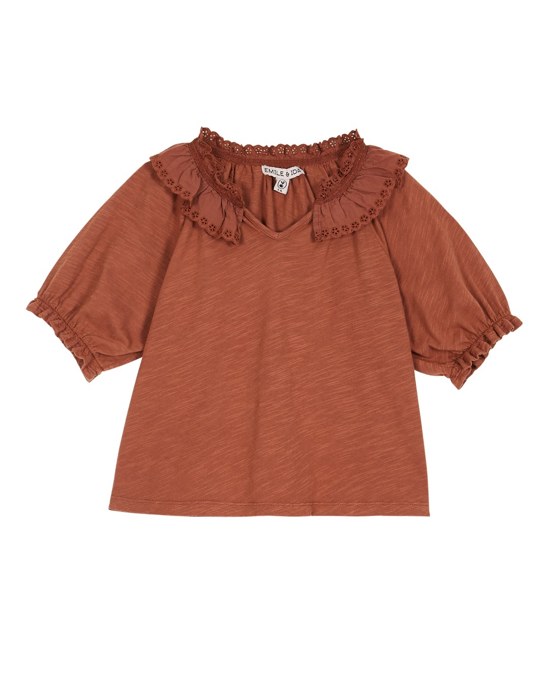 Brown organic cotton blouse