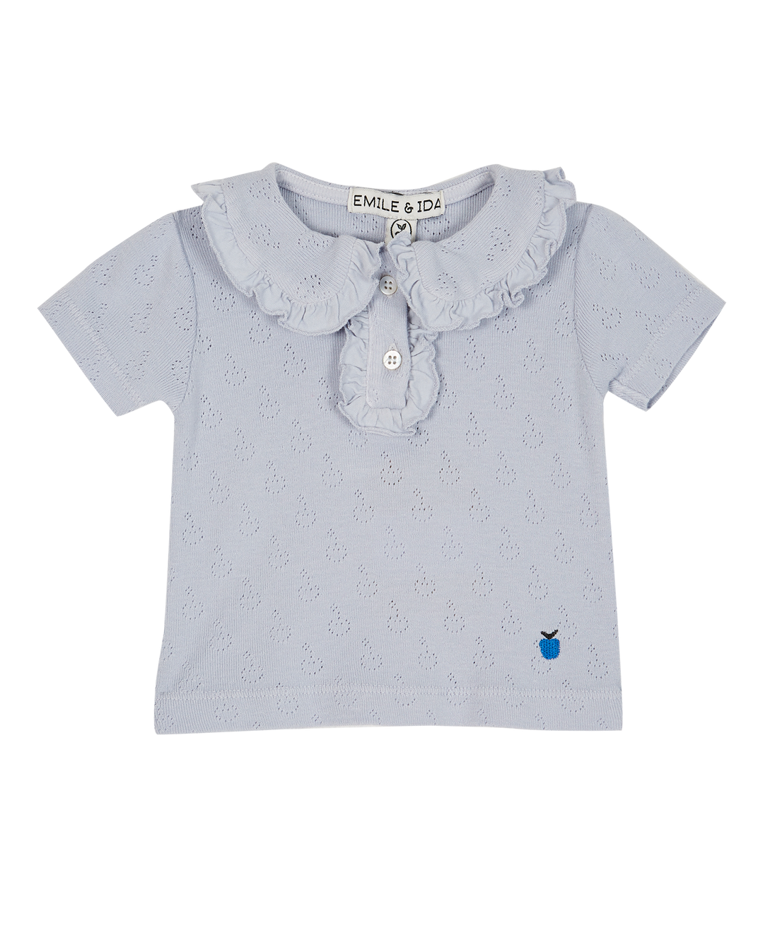 Mist openwork modal cotton polo shirt