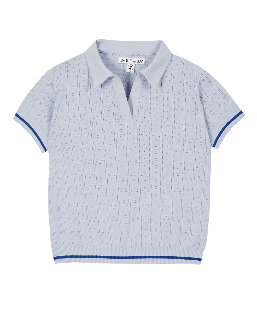 Polo - coton modal ajouré brume