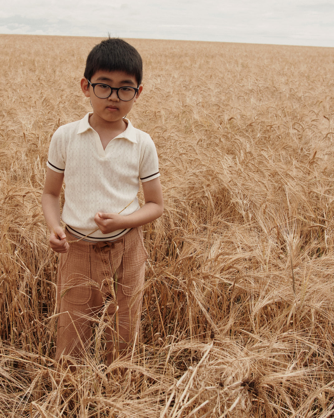 Polo - coton modal ajouré écru