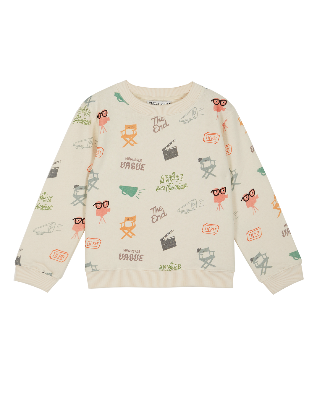 Sweatshirt molleton bio cinéma écru