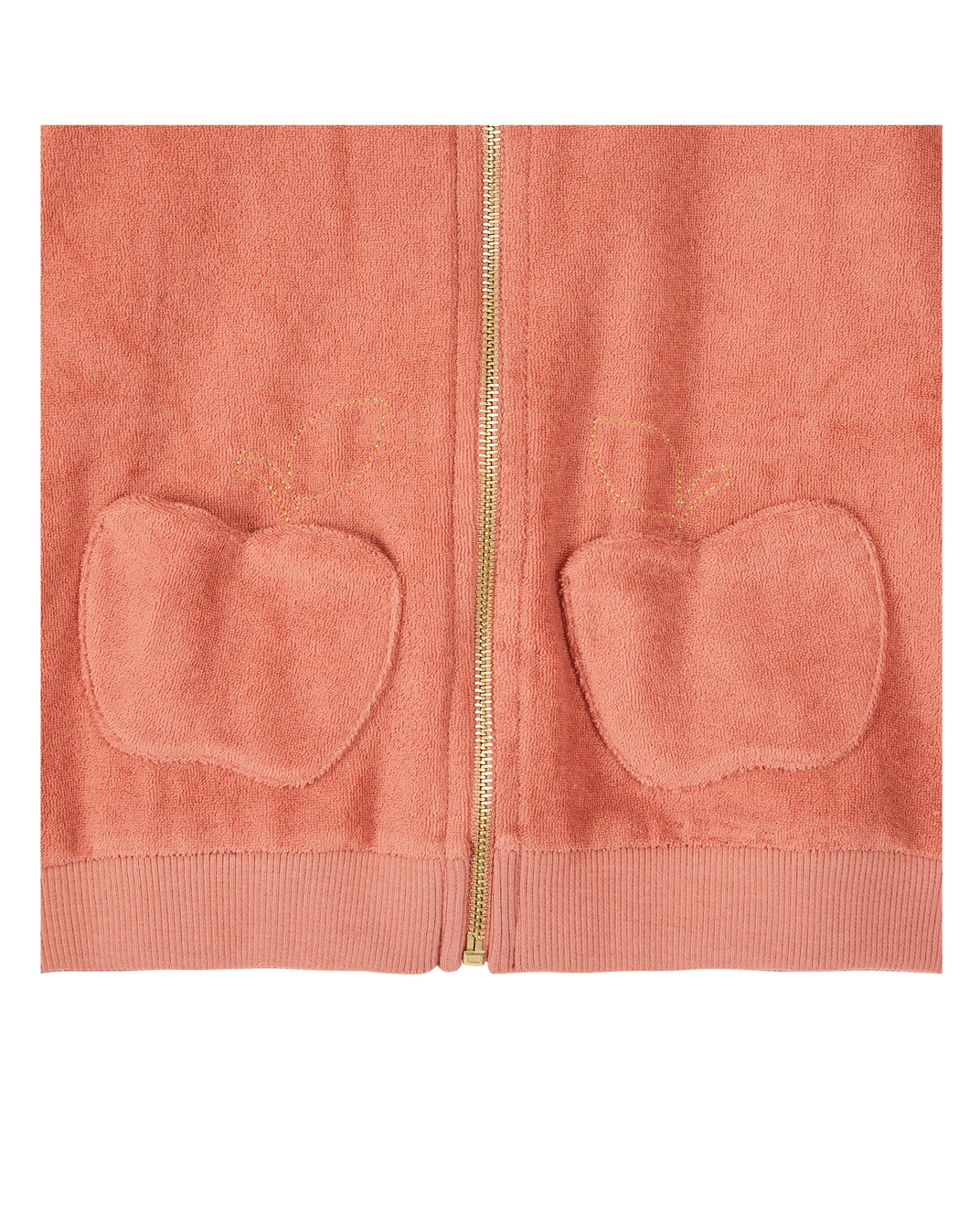 Sweatshirt zippé à capuche éponge tuile