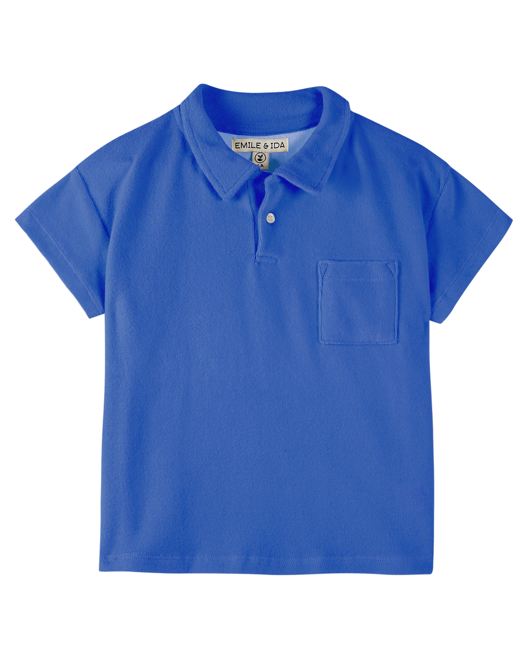 Children's polo shirt in celestial terry cloth