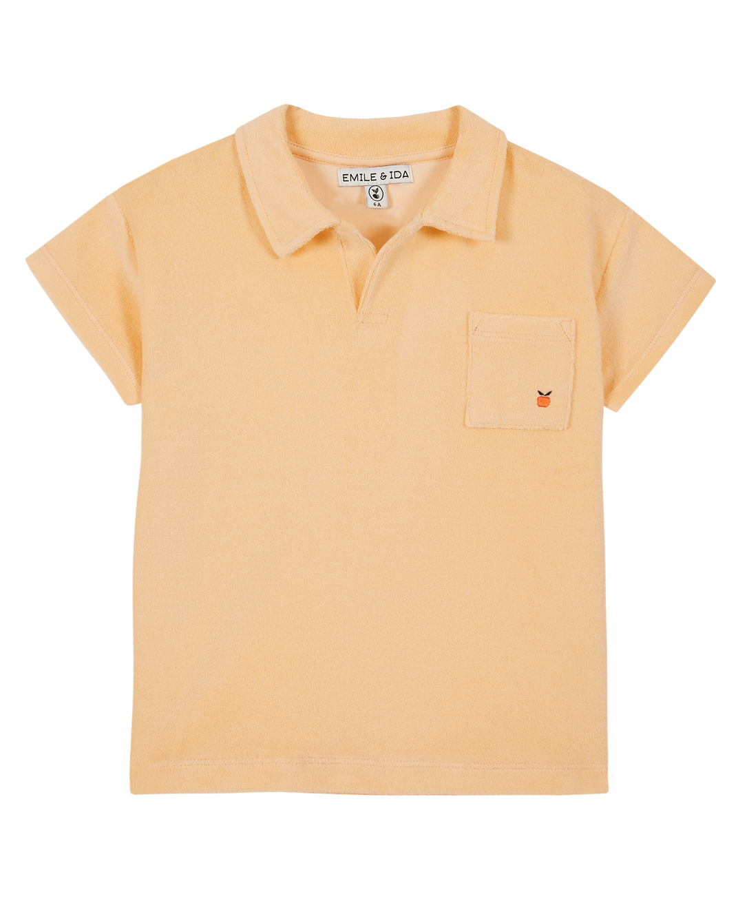 Orange terry polo shirt