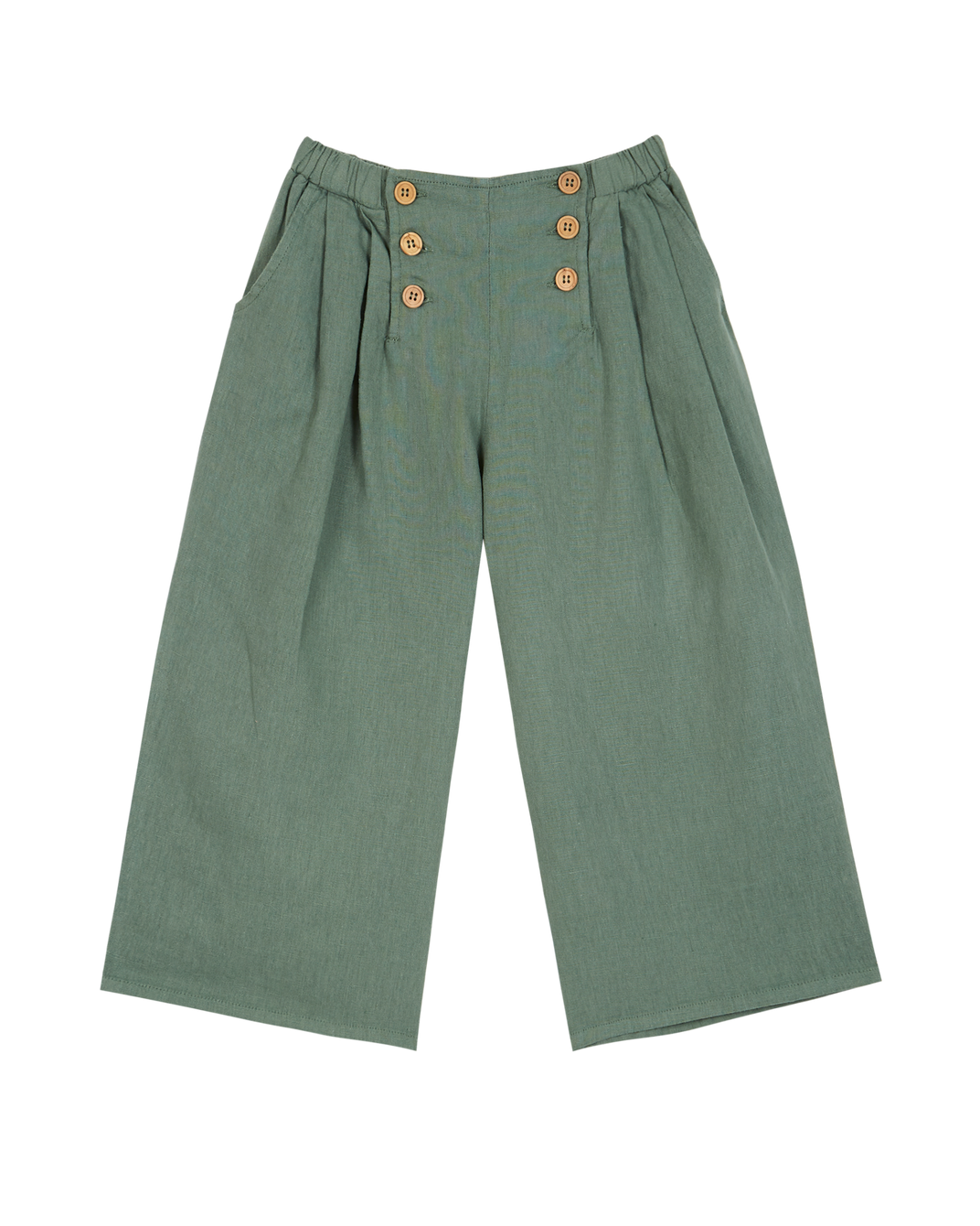 Pantalon coton et lin amande