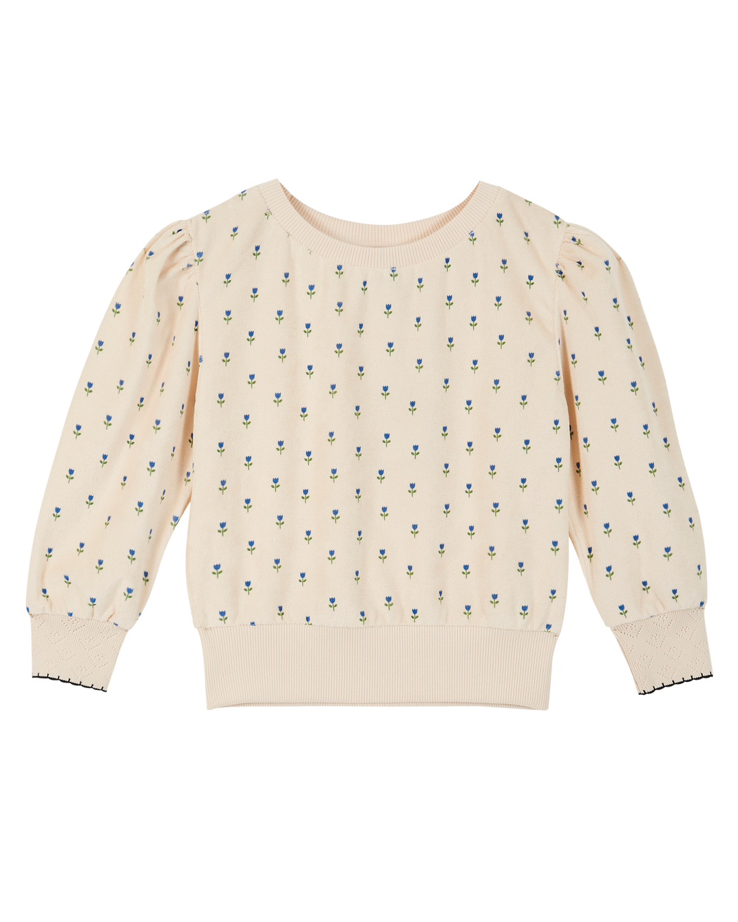 Sweatshirt éponge tulipe écru