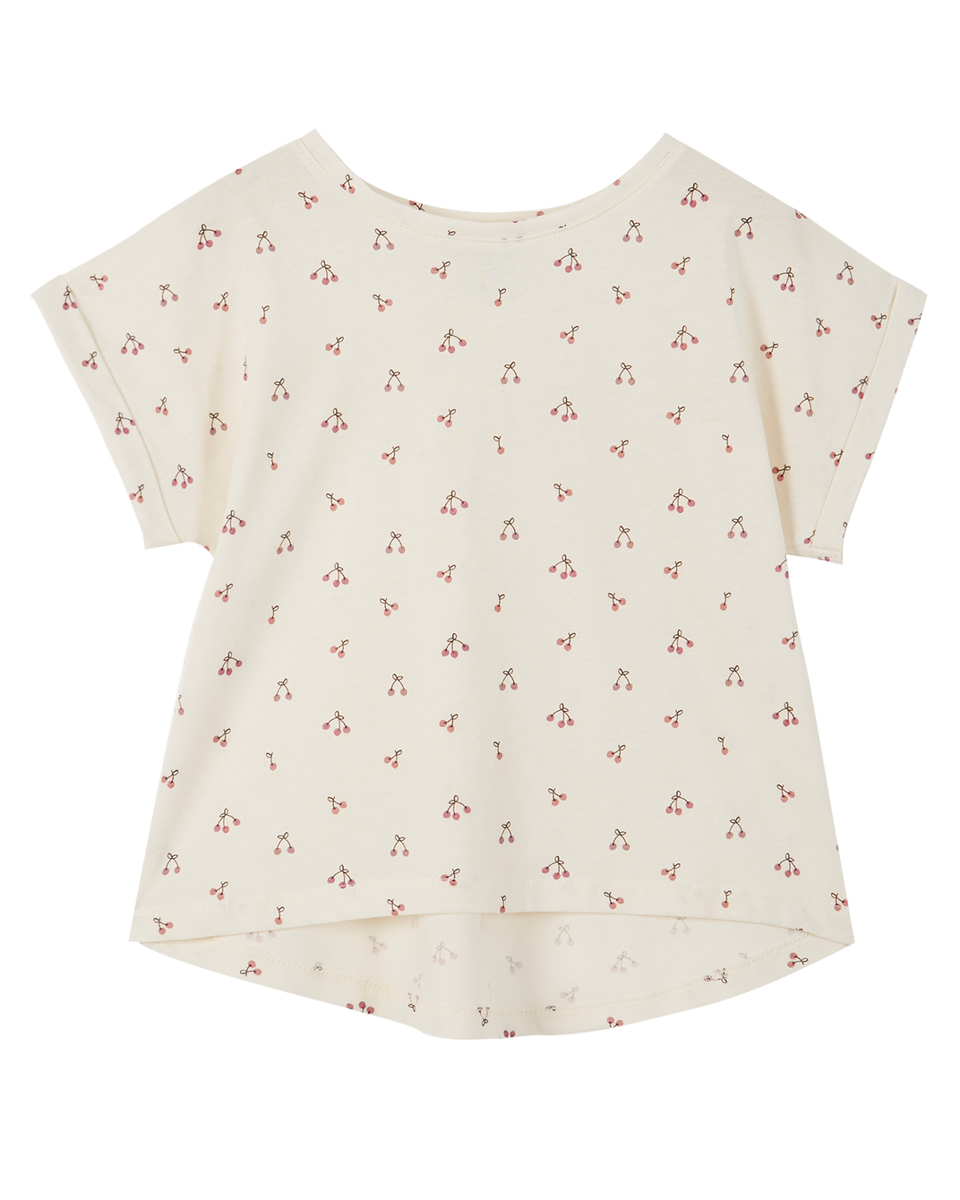 Tee-shirt coton bio écru griotte violet