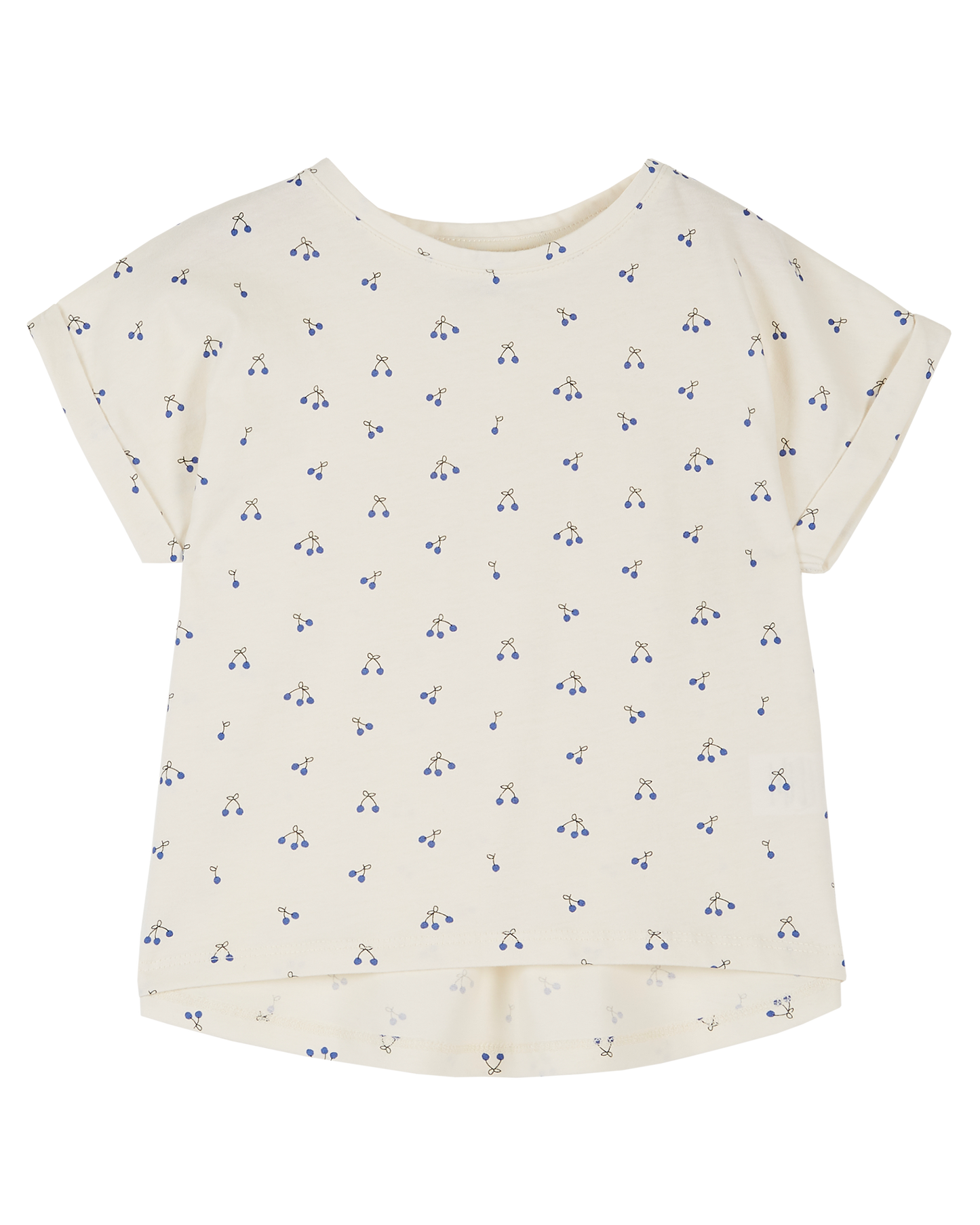 Organic cotton t-shirt, ecru, blue cherry