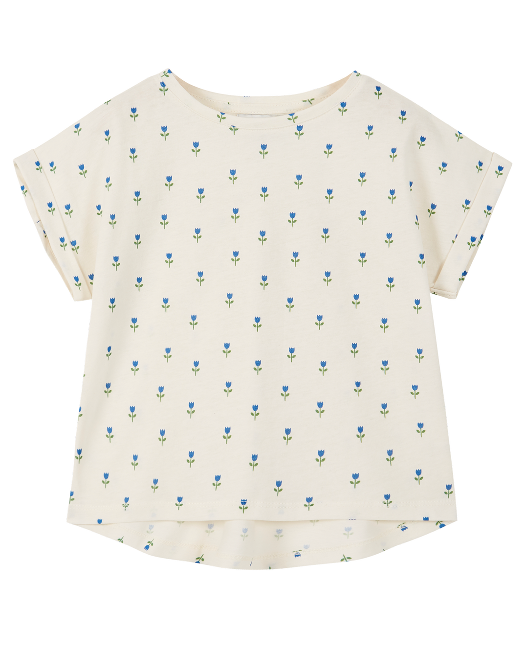 Tee-shirt coton bio tulipe écru