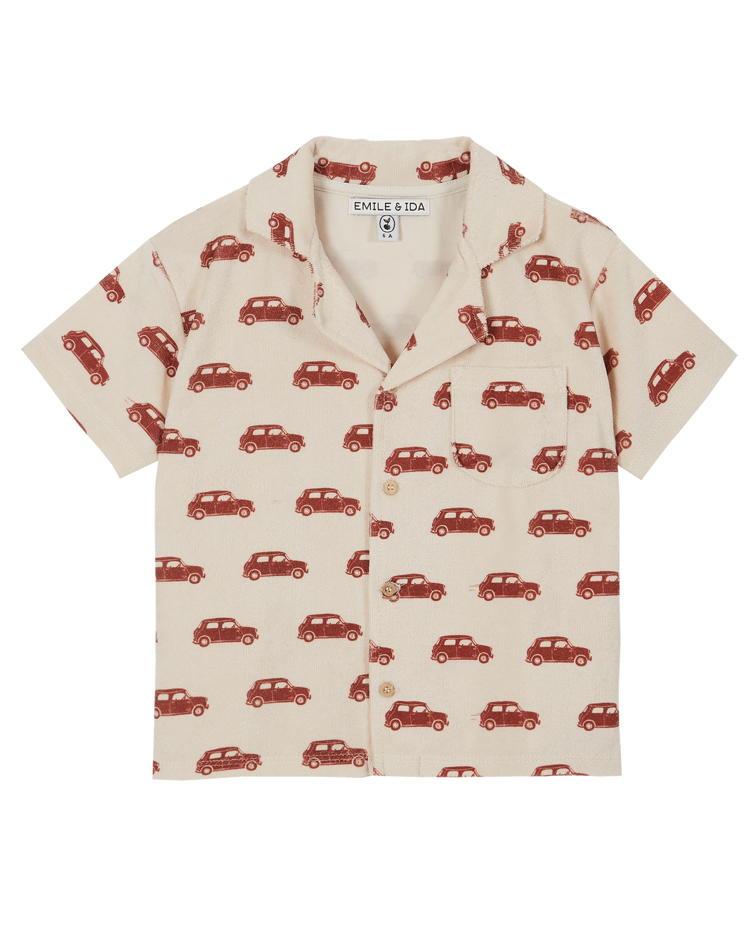 Chemisette éponge mini voitures écru